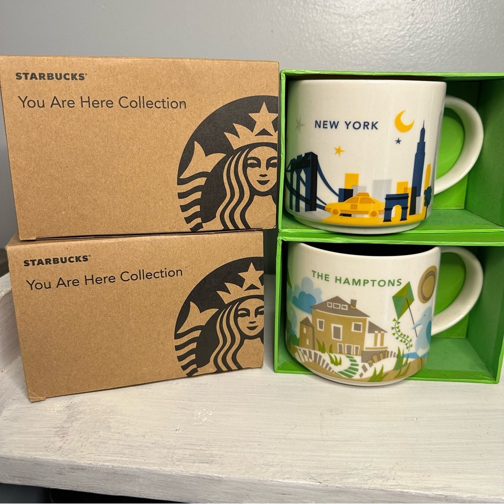 New in box! Starbucks You are Here NEW YORK CITY AND THE HAMPTONS Mugs 14 oz